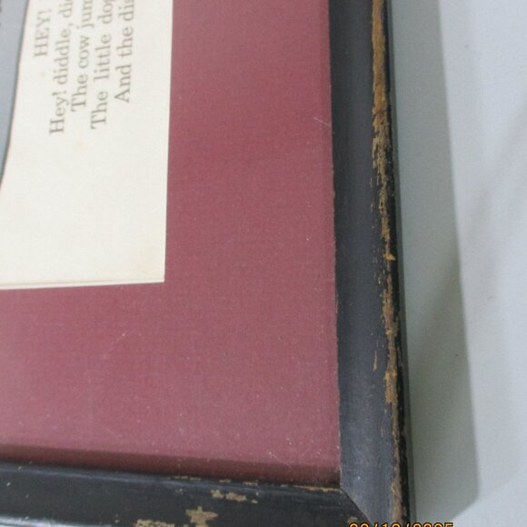 Vintage Framed Child's Nursery Rhyme Picture Print The Cat & the Fiddle - Picture 5 of 6